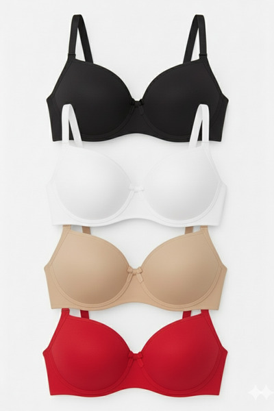 SOFENNA Women's Wire-Filled Supported Daily 4-Piece Bra Set