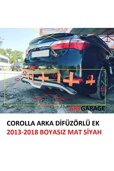 Bodykitartgarage COROLLA ARKA DİFÜZÖRLÜ EK(BOYASIZ)FİBERGLASS