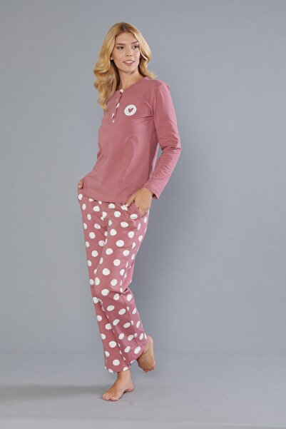 DOWRY Women's 100% Cotton Long Sleeve Pajamas Set 09-270