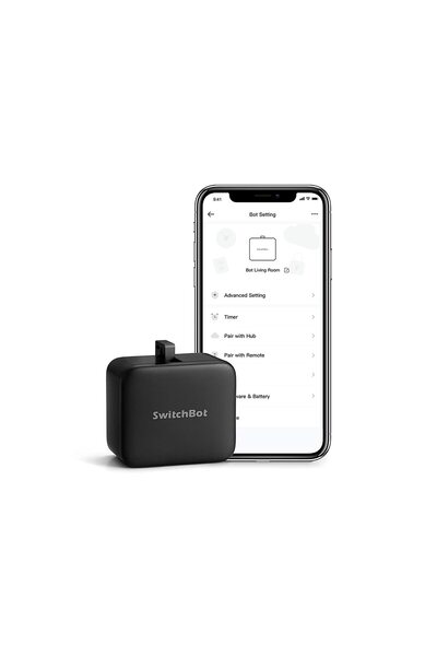 Generic سويتش بوت، جهاز يتم التحكم فيه صوتيًا أو تطبيقيًا - أسود، SWITCHBOT-S1