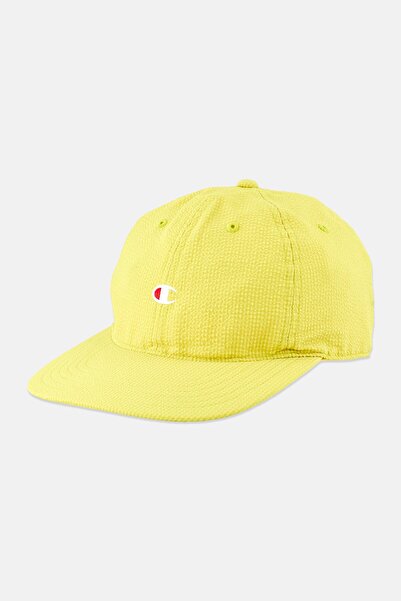 Champion قبعة رجالية قابلة للتعديل بشعار مطرز، لون خردل