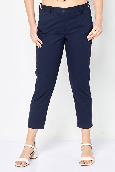 Lacoste Women Regular Fit Solid Chino Pants, Navy