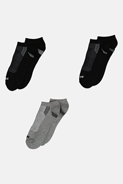 RBX Men 3 Pair Brand Logo Training Ankle Socks, Multicolor