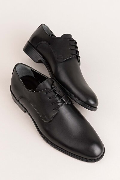 Gondol Men's Genuine Leather Classic Groom Shoes Pş.90 Black Skin