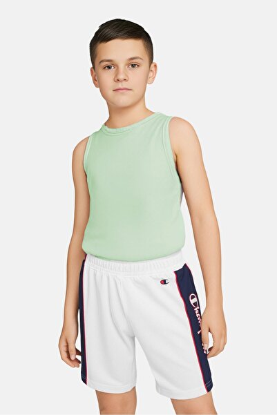 Champion شورت خارجي بشعار العلامة التجارية للأطفال للأولاد، أبيض