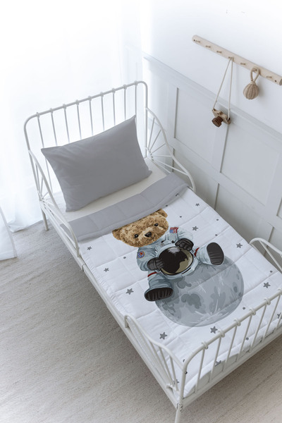 Tuğba Kuğu Organik Baskılı Montessori (100x200 Cm) Yorgan Seti - Iconic Seris...