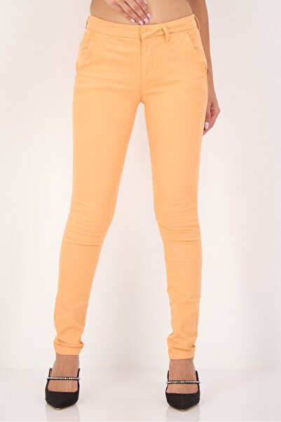 Reiko Women Regular Fit Solid Chino Pants, Light Orange