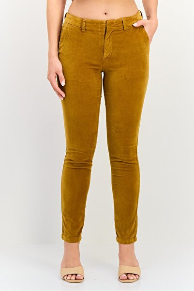 Reiko Women Regular Fit Textured Straight Leg Pants, Brown