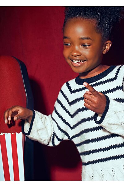 MAYORAL Комплект от плетен пуловер и панталони за момичета, черен 4582