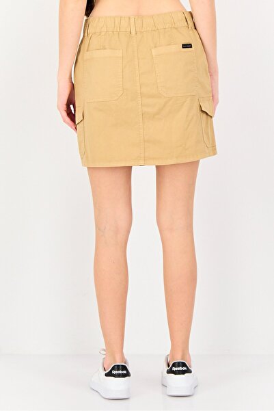 Social Standards Women Solid Mini Skirts, Khaki
