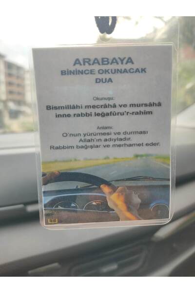 Arabaya Binince Okunacak Dua Sefer Duası Araba Süsü Dikiz Aynası Süsü Araba Duası