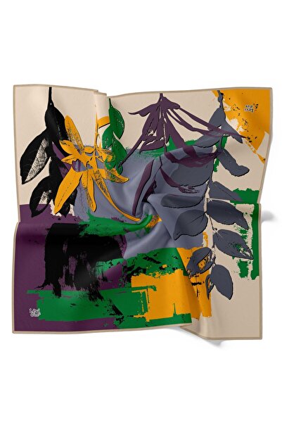 Levidor Αφηρημένο μοτίβο με πινέλο με φύλλα, αστραφτερό κρυστάλλινο κασκόλ