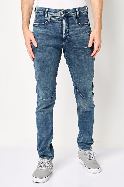 G-STAR RAW بنطلون جينز رجالي ضيق قابل للتمدد ومغسول باللون الأزرق