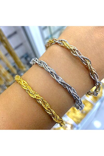 Yantra Silver 925 Ayar Gümüş Kalın Örgü İtalyan Bileklik