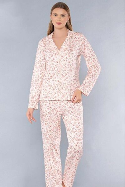 FLZ Boydan Buttoned Zakkum Long Sleeve Shirt Pajama Set 89-105