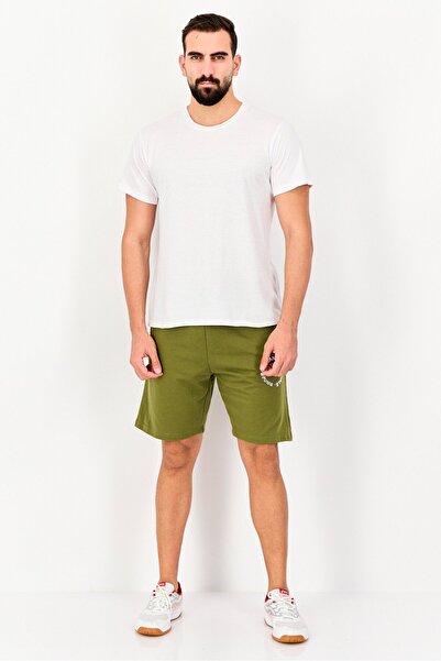 BLANK ESSENTIALS Men Brand Logo Basic Shorts, Olive