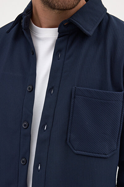 CLIPMAN Чоловічий Regular Fit з еластаном, з флісовою підкладкою, куртка з тканини Ottoman, сорочка