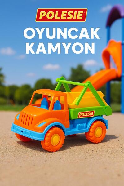 hak-iş oyuncak Polesie Leon Toy Truck – Colorful Construction and Municipal Vehicle |   Durable Plastic, Children's Play Truck