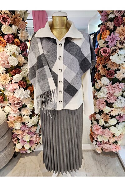 SEÇİL fustă gri plisată pentru femei