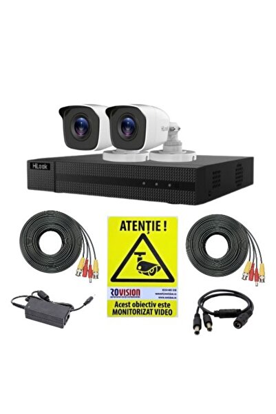 Hilook Sistem de supraveghere Hikvision, 2 camere 2MP, IR 20m, DVR 4 canale, 2MP