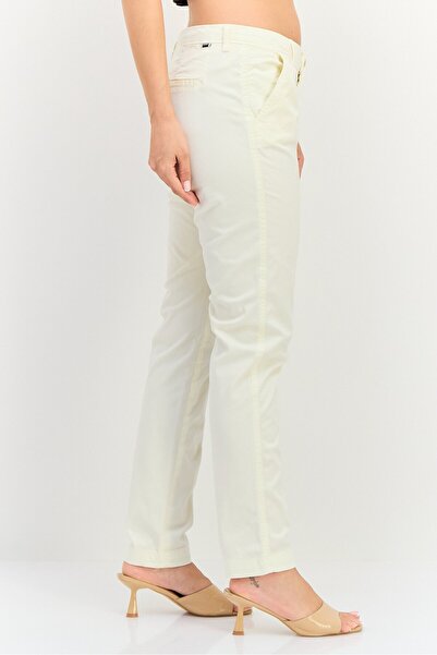 Reiko Women Regular Fit Solid Chino Pants, Off White