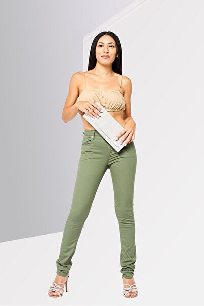 Lacoste Women Slim Fit Solid Chino Pants, Moss Green