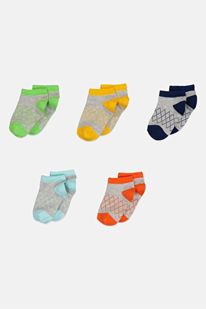 RBX Kids Boy 5 Pair Allover Print Ankle Socks, Multicolor