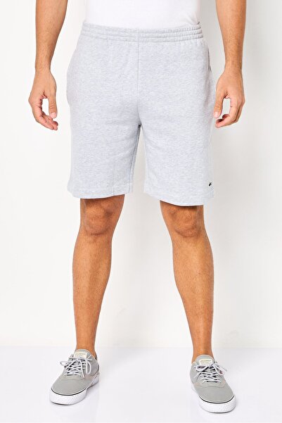Lacoste Men Regular Fit Embroidered Logo Basic Shorts, Grey