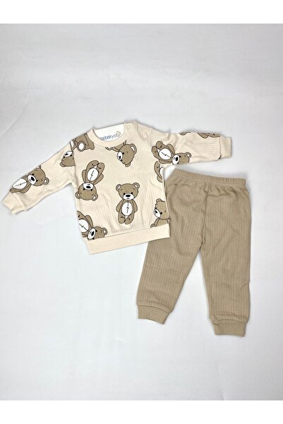 bebekyol Teddy Bear Printed Baby Set