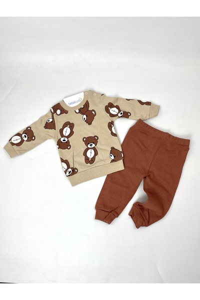 bebekyol Teddy Bear Printed Baby Set