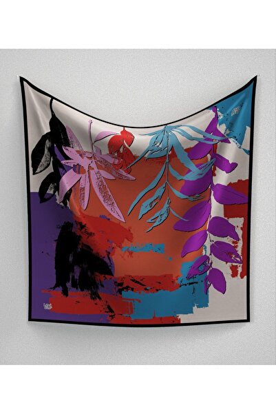 Levidor Αφηρημένο μοτίβο με πινέλο με φύλλα, αστραφτερό κρυστάλλινο κασκόλ