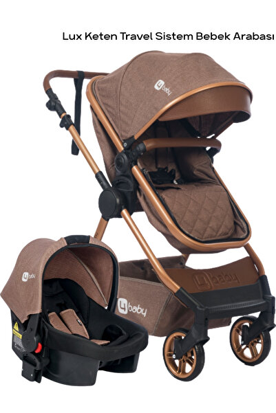 4 Baby Travel Sistem Bebek Arabası & Taşıma Koltuğu | Çift Yönlü, Tam Yatarlı, Doğumdan İtibaren Kullanım