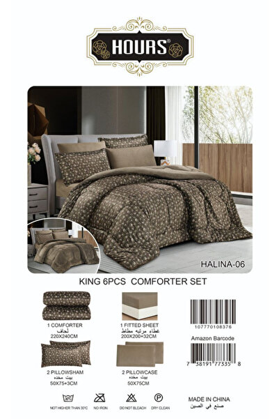 HOURS Horse Winter Bedspread, Fur and Velvet, Heavy Fill, Suitable for Double Bed Size 200x200 cm, 6 Pieces, 290 Stitches