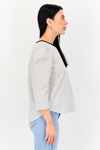 Levi's Women Crew Neck 3/4 Sleeve Allover Print Top, Multicolor