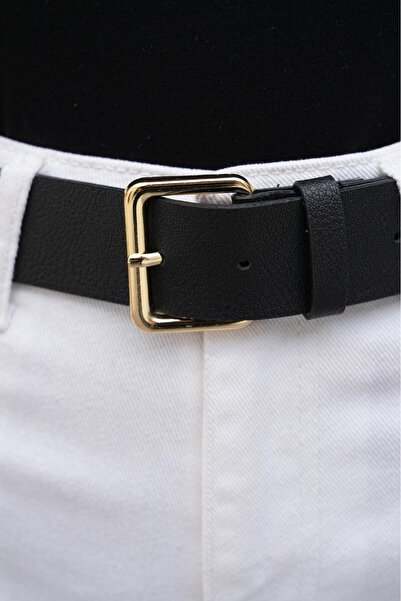 MODAM HİFA 4 cm Gold Buckle Women's Belt Trouser Belt Dress Belt Waist Belt Coat Belt