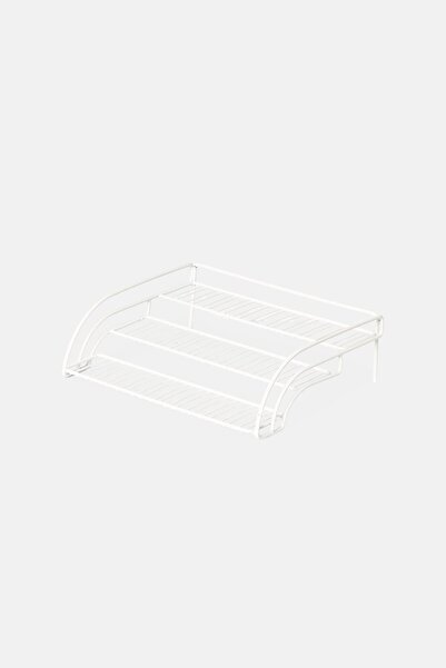 Farberware رف مخزن من الفولاذ المقاوم للصدأ بثلاث طبقات، أبيض