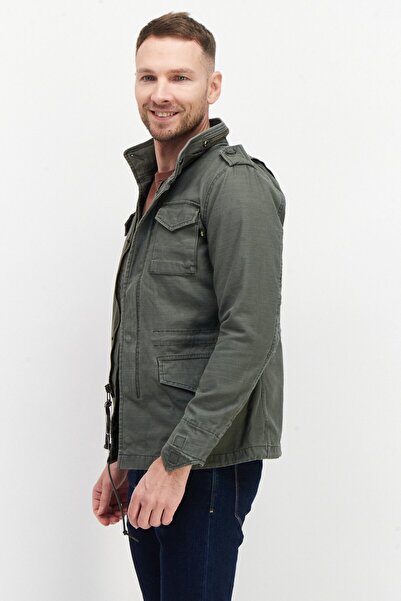 Alpha Industries Men Plain Motor Jacket, Olive