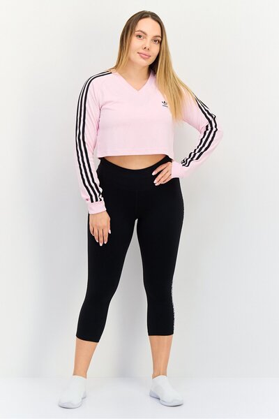 adidas Women Sportswear Fit Long Sleeve Outdoor Crop Top, Light Pink