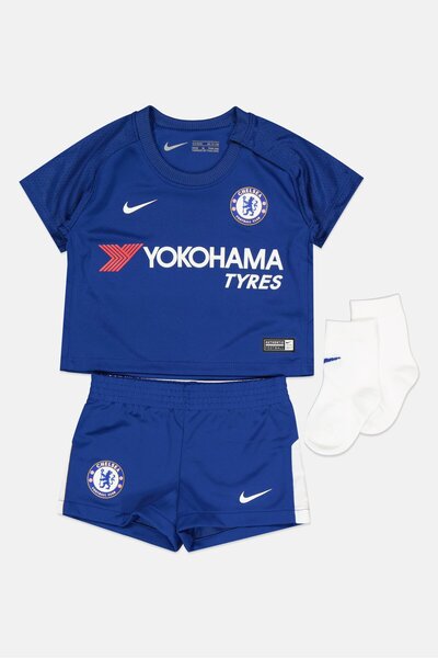 Nike Toddlers Boy 3 Piece Chelsea Tees And Shorts With Socks Jersey Set, Blue Combo