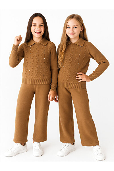 Nehad Bebe طقم تريكو للفتيات مع اللؤلؤ