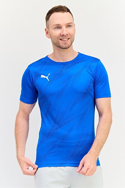 Puma Men Slim Fit Short Sleeve Football Jersey, Royal Blue