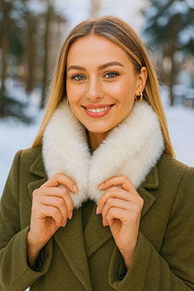 FELLMENS Ekru Peluş Mıknatıslı Kadın Boyunluk