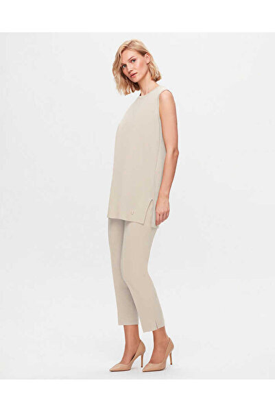 MISS DALIDA T25K-7000 Dar Paça Triko Pantolon 8YR71-STONE