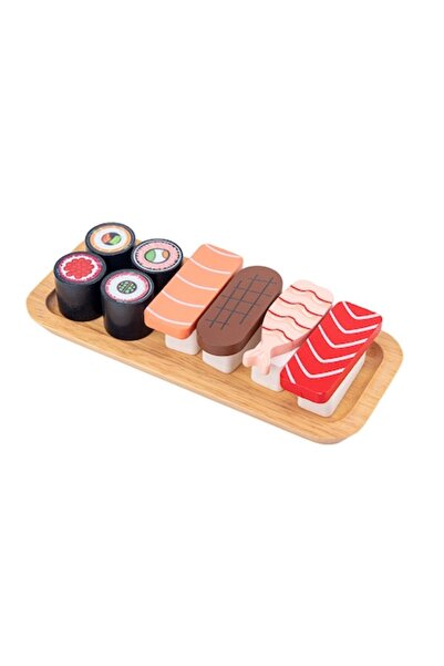 B4U Jucărie educativă, Set de sushi din lemn Montessori
