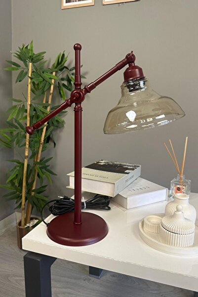 Bamyum Vishi Küçük Cam Bal Rengi Vişne Gövde Masa Lambası Masaüstü Aydınlatma Yatak Odası Başucu Lamba