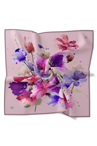 Levidor Φουλάρι με μοτίβο από λουλούδια με λαμπερό κρυστάλλινο φουλάρι