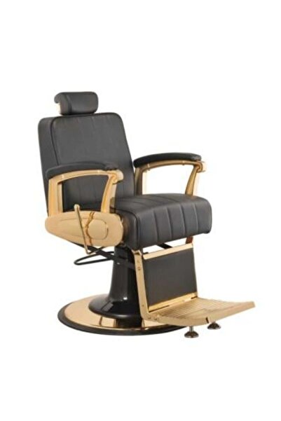 Salon System كرسي حلاقة رجالي أسود مع معدن ذهبي - 5266