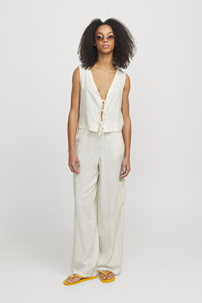 Jack & Jones Women's V-Neck Baglamali Linen Vest - Breeze