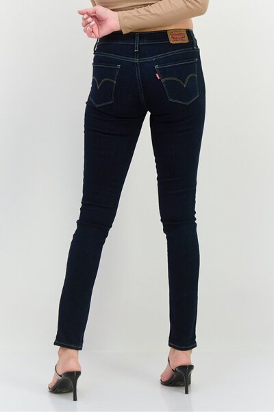 Levi's Women Skinny Fit Wash Stretchable Denim Jeans, Navy Blue