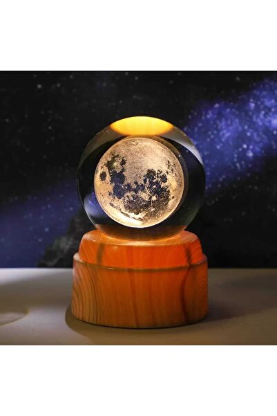 nesever store Dönen 3D Kristal Cam Küre Büyük boy Usb'li Gece Lambası ,Led, G...